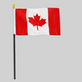 4"x6" Canada Flag W/Black Plastic Pole & Gold Spear
